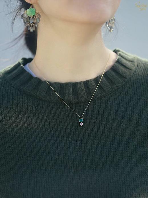 SpoiledBrat Jewelry18K金祖母绿粉色碧玺吊坠项链 商品图1
