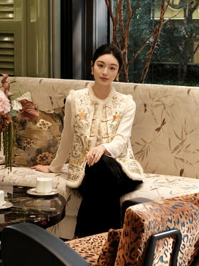 盛唐婧 | 新中式重工刺绣满绣水貂马甲