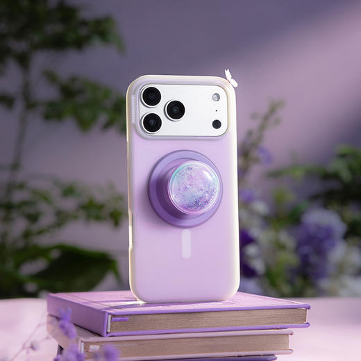 【梦境花园】梦砂·MagSafe圆啪嗒 MAGSAFE磁吸手机气囊支架 Round圆啪嗒系列 紫色 流沙 商品图1