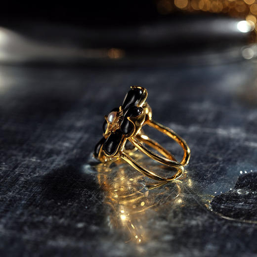 北京仓｜Goossens Paris-TREFLE-四叶草 黑色玛瑙 戒指［法国设计师］ 商品图4