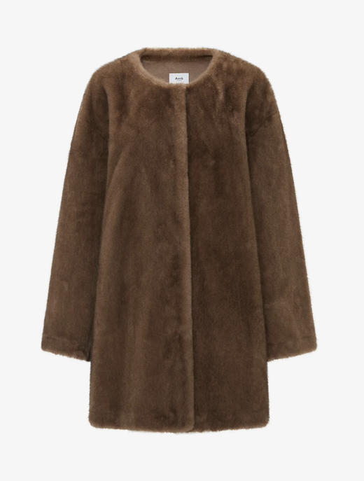 Claire金貂毛圆领外套 商品图0