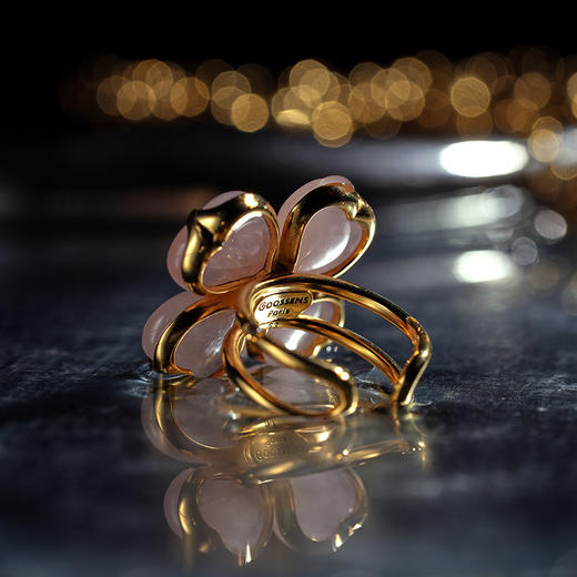 北京仓｜Goossens Paris-Trefle-天然粉色石英 珍珠 戒指［法国设计师］ 商品图5