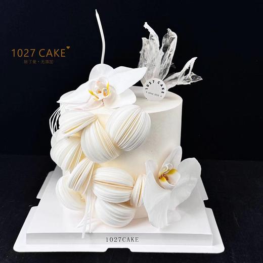 1027CAKE | 白色仙系蛋糕 （蝴蝶兰是仿真花，提前1-2天下单） 商品图0