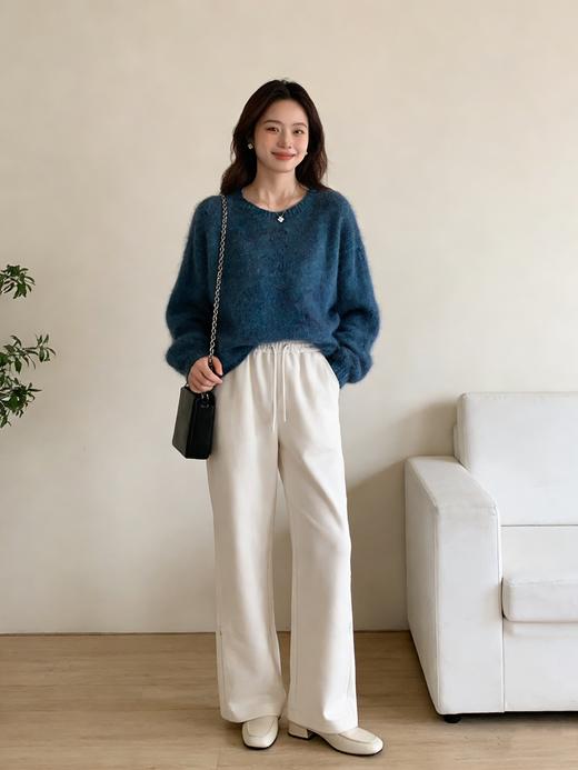 臣禾	【花纱拉毛毛衫】100%绵羊毛 圆领落肩袖慵懒毛衣针织衫	JZ254090775 商品图3