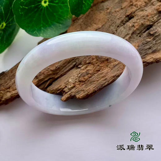 派瑞翡翠 翡翠手镯 糯种 浅紫 浅绿 商品图0