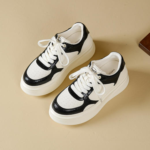 Westory2026年春季厚底牛皮小白鞋百搭休闲运动鞋深口单鞋S26AM50701 商品图10