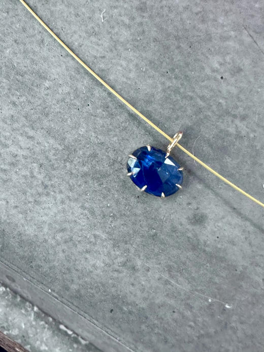 SpoiledBrat Jewelry18K金蓝晶石吊坠项链 神秘的克莱因蓝  商品图3