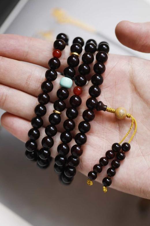 0.8*108颗【墨羽】紫檀素手串 商品图2