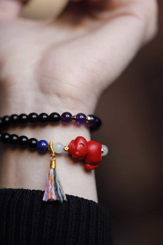 紫檀 原创【马上有福】双圈手串6mm 50颗 商品图3