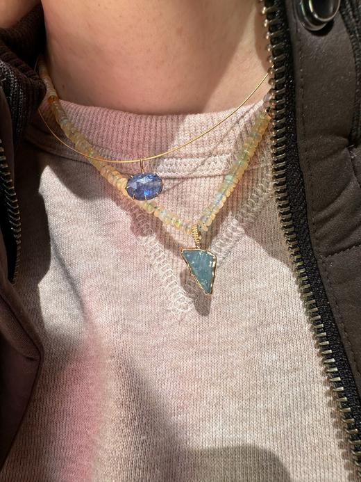 SpoiledBrat Jewelry18K金蓝晶石吊坠项链 神秘的克莱因蓝  商品图7