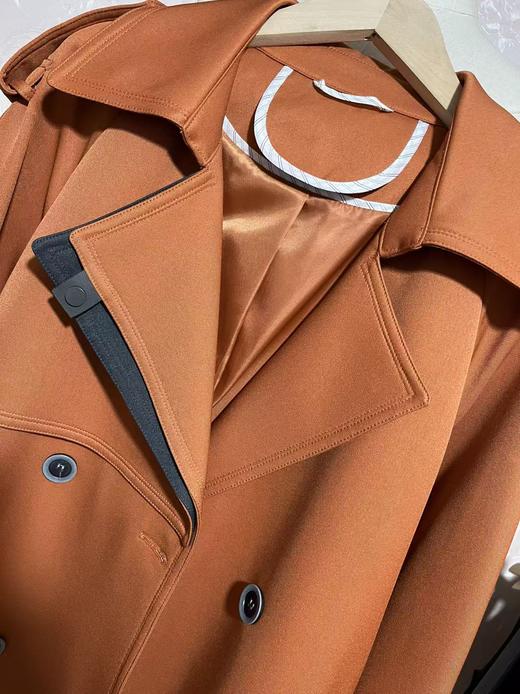 【自营】【外套系列】爱马仕橙中长质感风衣外套-喜出 商品图2