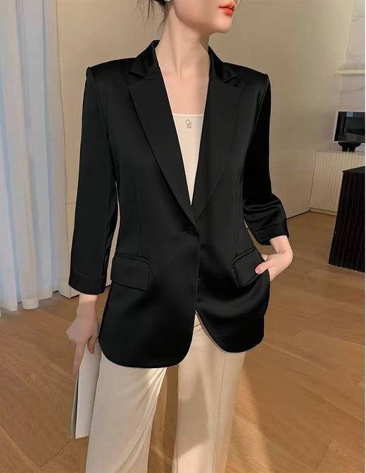 【外套系列】80036珠光渐变七分袖修身西服外套-喜出 商品图2