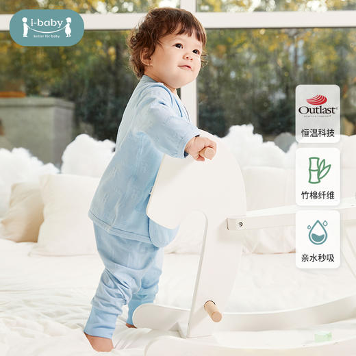 【19元秒杀】ibaby×outlast太空科技恒温抗菌针织提花新生儿上衣裤子 商品图0