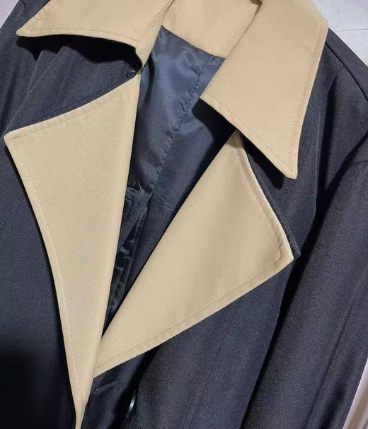 【自营】【外套系列】22175小个子撞色中款风衣外套-喜出 商品图3