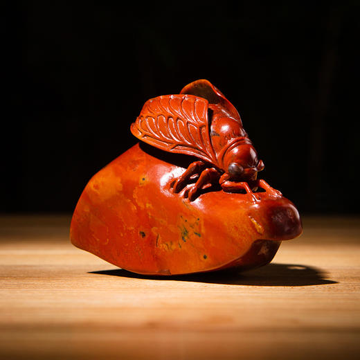 寿山石老料雕“蝉”摆件/镇纸 商品图0
