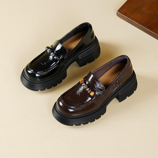 Westory2026年春季牛皮厚底圆头乐福鞋休闲百搭深口单鞋S26CM51251 商品图8