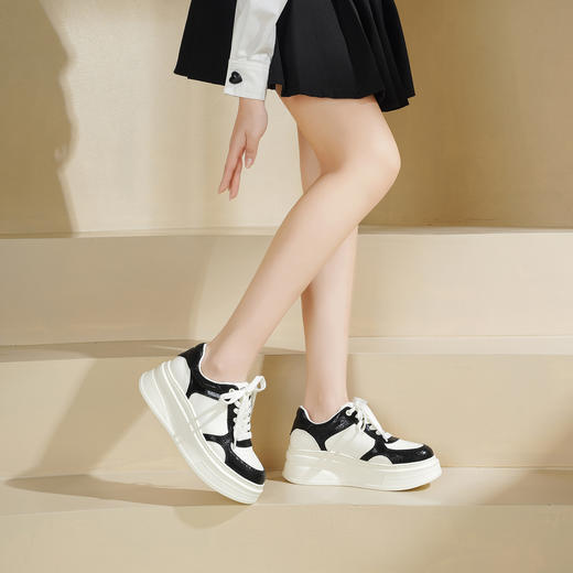 Westory2026年春季厚底牛皮小白鞋百搭休闲运动鞋深口单鞋S26AM50701 商品图5