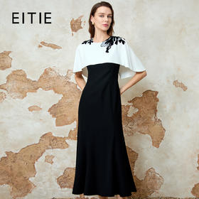 EITIE爱特爱披肩袖优雅气质显瘦礼服连衣裙春季新款8177807