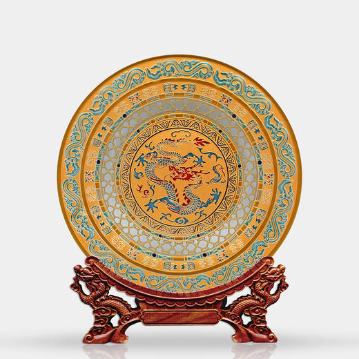 雅琅晶盘-飞龙在天（金色）32cm 商品图0