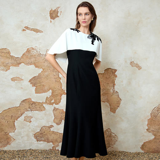 EITIE爱特爱披肩袖优雅气质显瘦礼服连衣裙春季新款8177807 商品图2