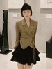 【外套系列】8076压褶短款西服不规则开叉外套-喜出 商品缩略图0