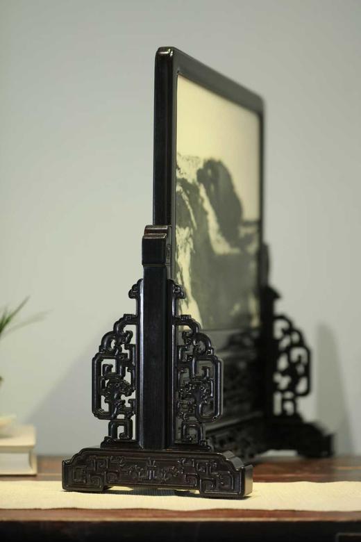 『山云缭绕』紫光檀+云石插屏E05 商品图7