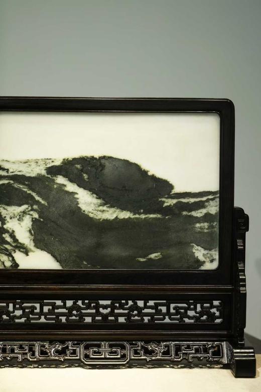 『山云缭绕』紫光檀+云石插屏E05 商品图5