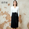 EITIE爱特爱春新款优雅翻领高腰显瘦撞色a字连衣裙礼服8177806 商品缩略图0