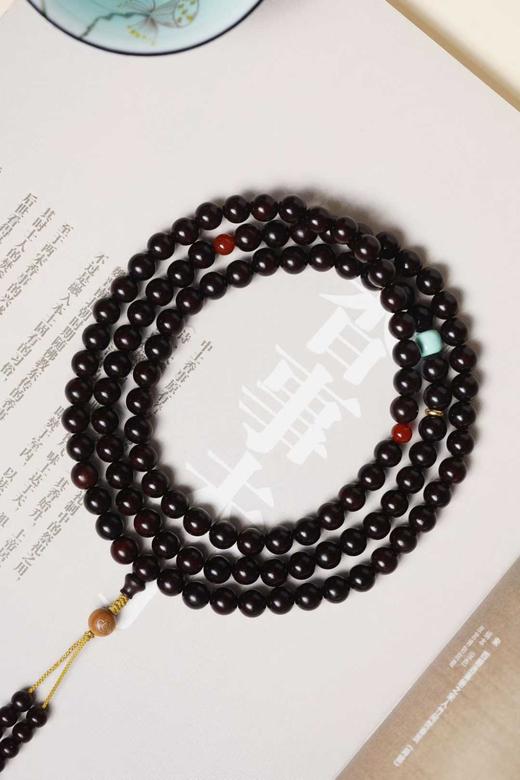 0.8*108颗【墨羽】紫檀素手串 商品图1