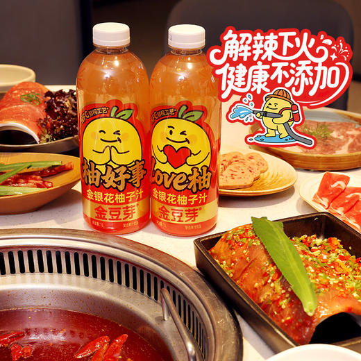 金豆芽金银花柚子汁1L 商品图1