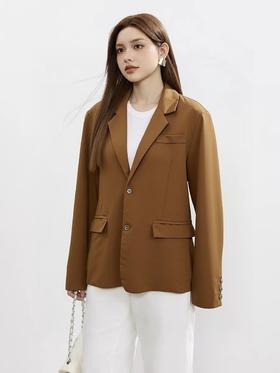 女神节2026促→【自营】【清仓-不支持退货】咖色西服外套-喜出