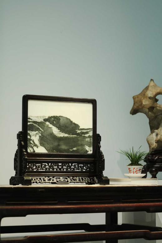 『山云缭绕』紫光檀+云石插屏E05 商品图3