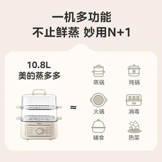 美的 电蒸锅 MZ-ZGE2323Z02【粤湾】 商品图10