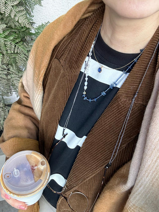 SpoiledBrat Jewelry18K金蓝晶石吊坠项链 神秘的克莱因蓝  商品图5