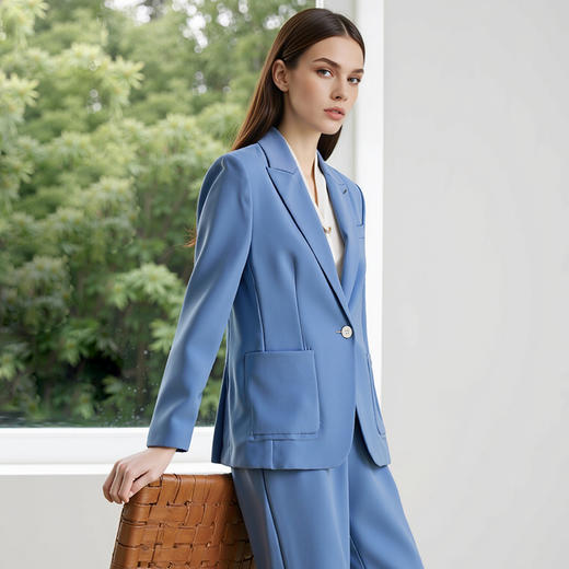 EITIE爱特爱休闲简约通勤干练一粒扣西装外套女春季新款8103810 商品图2