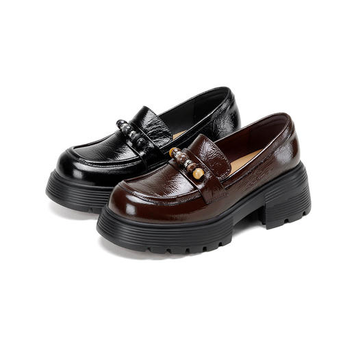 Westory2026年春季牛皮厚底圆头乐福鞋休闲百搭深口单鞋S26CM51251 商品图0