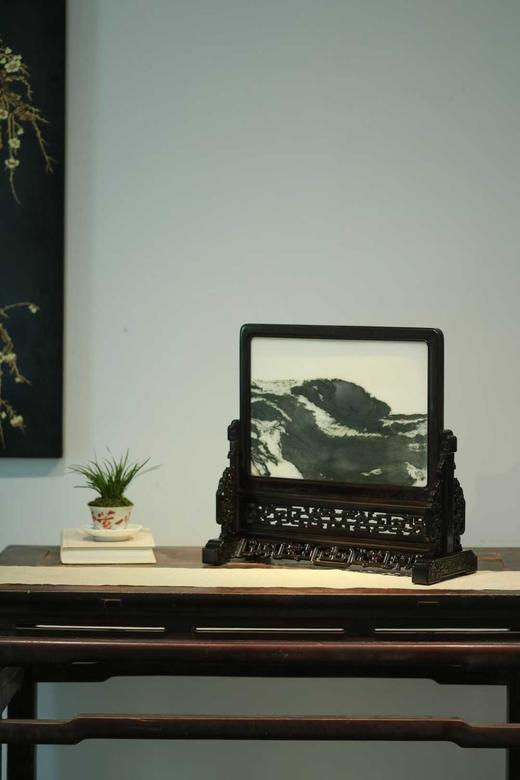 『山云缭绕』紫光檀+云石插屏E05 商品图2