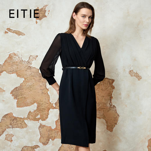 EITIE爱特爱气质优雅拼接修身显瘦连衣裙春新款8107816 商品图1