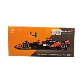Bburago比美高 1:43 F1系列-迈凯伦 F1 车队 MCL38 (迈阿密大奖赛) (4 兰多·诺里斯)-哑黑色/橙色
