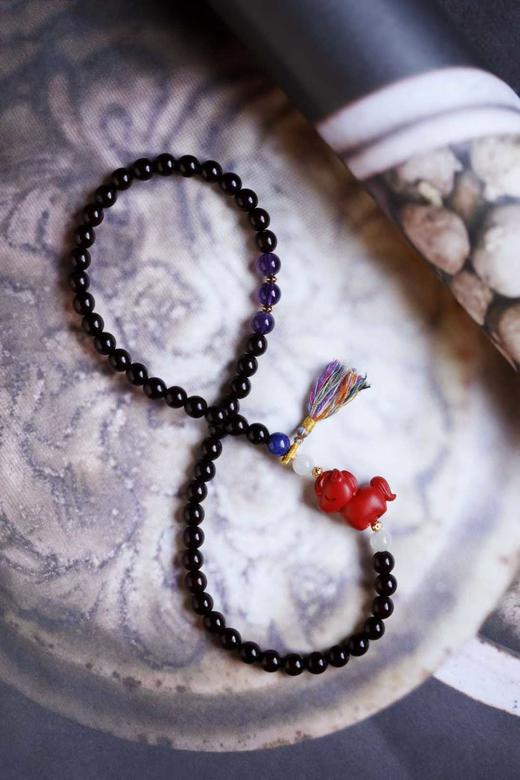 紫檀 原创【马上有福】双圈手串6mm 50颗 商品图4