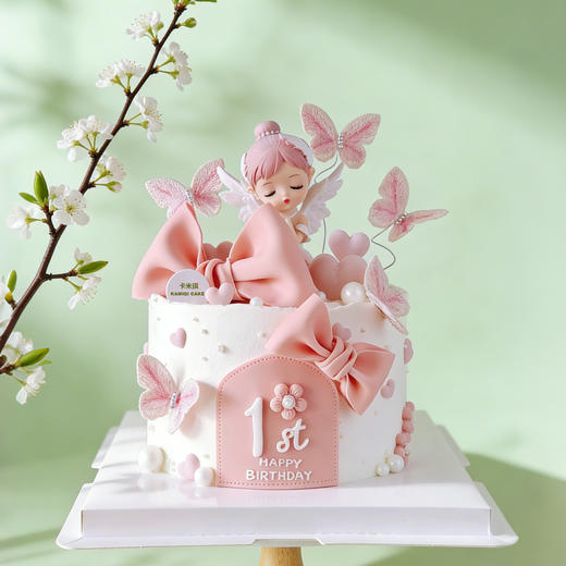 女宝宝周岁蝴蝶结蛋糕 商品图0