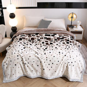 【多样屋专柜】悠梦嘉居拉舍尔精奢云毯加倍保暖相守几何200*230cm