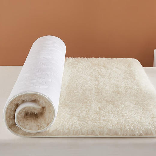 【多样屋专柜】悠梦嘉居澳洲羊毛床垫抗菌保暖舒适柔软米黄180*200cm 商品图2