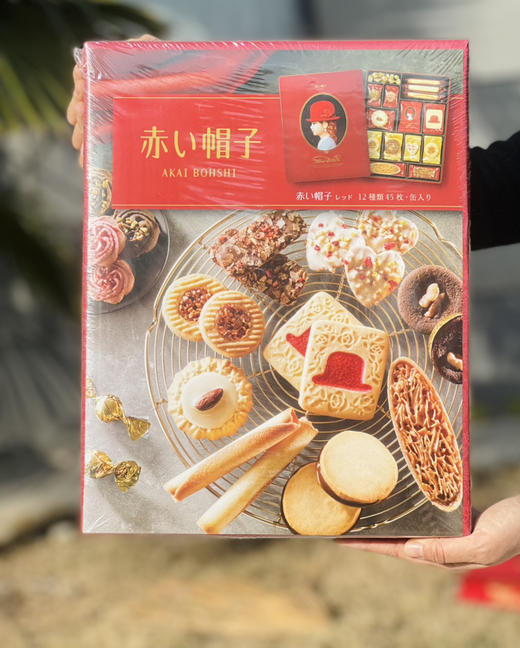 日本🇯🇵千朋红帽子12种类花色曲奇饼干，红色铁罐礼盒装🎁，单盒403g 商品图0