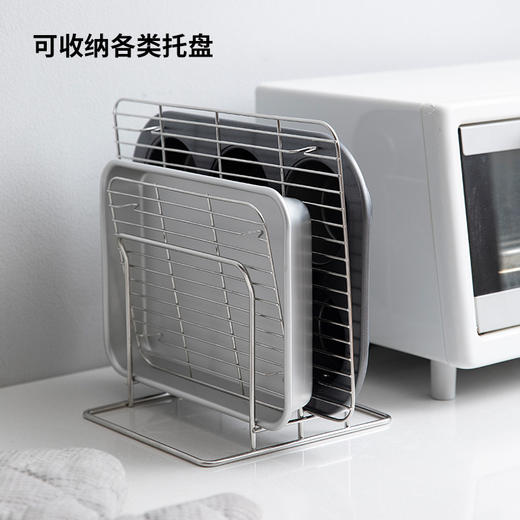 【多样屋专柜】霜山304不锈钢砧板架两格宽座厨房置物架锅盖收纳架 商品图3