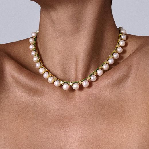 订购10周到｜CHRISTIANA KAFA-金色星星 白色淡水珍珠 项链［希腊设计师］ 商品图0