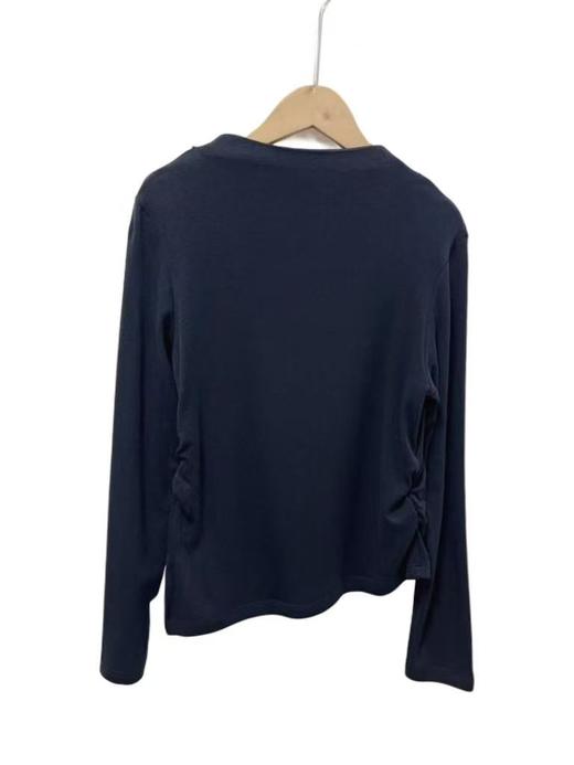 女王节抢购价-不支持退【自营】【长袖打底】超舒服黏胶纤维～7299半高领侧开叉抽褶高弹力不规则打底衫-喜出 商品图2