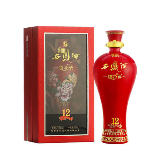 西凤酒 45度国花瓷12年凤香型白酒 500ml/盒 商品图0