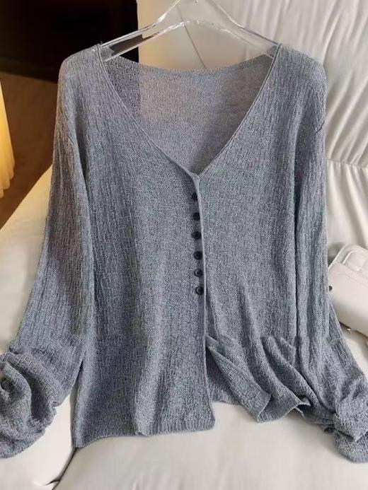 女王节抢购价-不支持退【超美毛衣】薄款～Z110韩系薄款开叉针织开衫毛衣-喜出 商品图1
