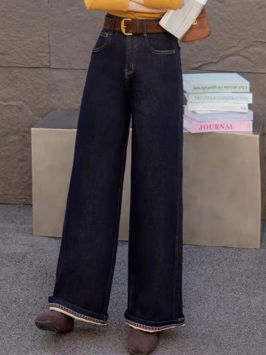 抢购价-不支持退【自营】加绒🔥🔥🔥【爆款牛仔裤】密密绒～85127（两穿可卷边）冬季加绒厚款固色牛仔裤-喜出 商品图2